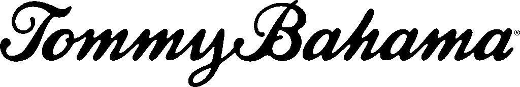The image displays the "Tommy Bahama" logo in black, stylized cursive lettering on a white background, reflecting sophisticated creative direction.