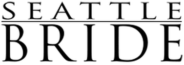 Logo with the words "Seattle Bride" in large, uppercase black letters, with "Seattle" above a line and "Bride" below it, reflecting a strong visual direction.